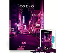 Puzzle 1000 pièces Tokyo, Japon, pièces aux découpes nettes, Jeu de développement cognitif, Moment de Calme et de Divertissement, décoration de Noël (38x26cm)