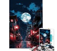 Puzzle 1000 pièces Tokyo Moon Night défi intellectuel Jouet addictif Jeu Familial idéal pour Les Couples Cadeau Artistique (Taille 50x75cm)