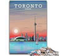 Puzzle 1000 pièces Toronto Ontario Travel Art pour Adolescents et Adultes, Jeu Stimulant et interactif en Famille, 2000 pièces (70x100cm)
