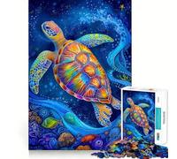 Puzzle 1000 pièces Tortue Aquarelle Animal découpe Impeccable Jouet de logique Amusant Jeu Gratuit activité d'anniversaire (38x26cm)