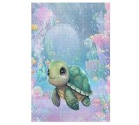 Puzzle 1000 Pièces Tortue Mignonne - Puzzles en Bois pour Adultes Et Enfants - Décoration D'Intérieur （78×53cm）