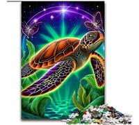 Puzzle 1000 pièces Tortue psychédélique, Jeu interactif Familial, pour Les 14 Ans et Plus (Taille 50x75cm)