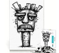 Puzzle 1000 pièces « Totem en colère » Jeu de développement cognitif Surface Lisse sans bavures Activité relaxante en Groupe à l'intérieur (38x26cm)