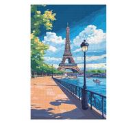 Puzzle 1000 pièces Tour Eiffel, Puzzle coloré pour Adultes et Enfants, qualité éprouvée-38x52cm