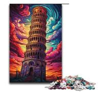Puzzle 1000 pièces Tour penchée de Pise Italie pour Adultes Puzzle Impossible Antistress pour Adolescents de 14 Ans et Plus 1000 pièces (38 x 26 cm)