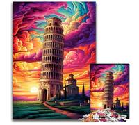 Puzzle 1000 pièces Tour penchée de Pise Italie Puzzles Jeu Familial interactif Décoration dintérieur à Faire soi-même Défi cérébral Cadeau 1000 pièces (75 x 50 cm)