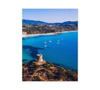 Puzzle 1000 pièces，Tour Torre di Porto Giunco et Plage de Simius, Sardaigne, Italie，Adulte Enfant Jeu éducatif en Papier（38x26cm）-G27