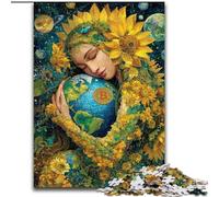 Puzzle 1000 pièces Tournesol Fille, Un défi à relever, mais Un Cadeau d'anniversaire Amusant et Humoristique, des Cadeaux, Une décoration Murale (26x38cm)