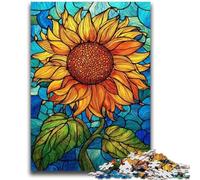 Puzzle 1000 pièces Tournesols en vitrail pour Adolescents, Jouets éducatifs et éducatifs, Jeux en Famille, Cadeaux pour Amis et Famille (26x38cm)