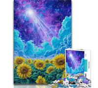 Puzzle 1000 pièces Tournesols Fantastiques pour Adolescents 1000 Pièces Jeu de Casse-tête Décoration Murale Cadeaux d'anniversaire et de Noël Uniques 38x26cm