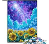 Puzzle 1000 pièces Tournesols Fantastiques pour Adultes 1000 pièces Cadeau Parfait pour Anniversaires, Vacances, Décorations de Fêtes Spatiales (Taille 26x38cm)