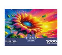 Puzzle 1000 Pièces Tournesols pour Adultes et Enfants - Tournesol Psychédélique et Cosmos, Cadeau et Anti-Stress 38x26cm