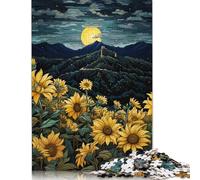 Puzzle 1000 pièces Tournesols sous la lumière de la Nuit 2 Puzzles de difficulté Puzzle Jeux éducatifs Jouets Cadeaux de Noël 1000 pièces (75 x 50 cm)