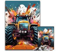 Puzzle 1000 pièces, Tracteur coloré, pour Adultes, détente et défi, décoration d'intérieur colorée, pour Les Amis, 50x75cm / 19,68x29,52 Pouces