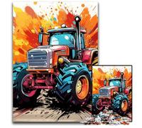Puzzle 1000 pièces Tracteur coloré pour Adultes, idéal pour Les Amoureux, pour Noël, Le Nouvel an ou la Saint-Valentin 26x38cm / 10,23x14,96 Pouces