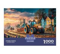 Puzzle 1000 Pièces Tracteur Labourant Champ Paysage Agricole Adulte Jeu Éducatif Loisir 52x38cm