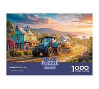 Puzzle 1000 pièces Tracteur Rural en Papier recyclé - Paysage de Ferme Vintage, décompression Murale, Jeu éducatif 70x50cm