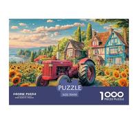 Puzzle 1000 pièces Tracteur Rural, Jeu Stimulant - Paysage Rural Vintage, décoration Murale Adulte, Jeu éducatif 70x50cm