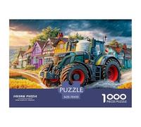 Puzzle 1000 Pièces Tracteur sur Chemin Boueux Adulte & Enfant Scène de Village Rural Jeu Familial Difficile & Amusant 70x50cm