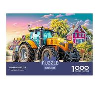 Puzzle 1000 Pièces Tracteur sur Route Scène Agricole Adulte Jeu Difficile Décoration Murale Idée Cadeau 52x38cm