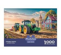 Puzzle 1000 Pièces Tracteurs Labourant Champ Paysage Agricole Adulte Jeu Éducatif Anti-Stress Décoration Murale & Cadeau 70x50cm
