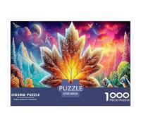 Puzzle 1000 pièces Train d’Hiver Train dans Un Paysage de Grande Feuille d’érable - pour Adultes, Hommes et Femmes - Jeu éducatif et défi - 38x26cm