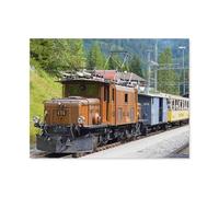 Puzzle 1000 pièces，Train d'aventure Albula du Chemin de Fer rhétique avec la Locomotive Crocodile，Puzzle 1000 Pieces Adultes Jouet de décompression intellectuel éducatif Puzzles （38x26cm）-AO15