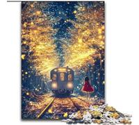 Puzzle 1000 pièces Train d'or, pour Les 14 Ans et Plus, Jeu éducatif, défi, Jouet, Cadeau d'anniversaire (Taille 50x75cm)