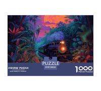 Puzzle 1000 Pièces Train Nuit étoiléeJeux Éducatif Défi Jouets Cadeaux Puzzles Classiques pour Adultes Et Enfants À Partir De 14 Ans,Tropical Rain Forest 38x26cm/1000pcs