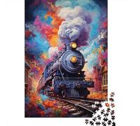 Puzzle 1000 pièces Train psychédélique coloré Puzzle garçons et Filles Difficulté Puzzle Jouet éducatif Jeux Décoration familiale 1000 pièces (75 x 50 cm)