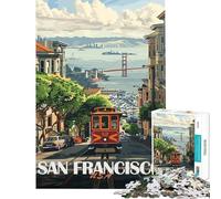 Puzzle 1000 pièces Tramway de San Francisco Stimule Le Cerveau Activité familiale Jeu Pratique pour Les 14 Ans et Plus Format 38x52cm