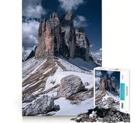 Puzzle 1000 pièces Tre Cime Di Lavaredo Vue sur la Montagne Découpe soignée Décoration Jeu de réflexion Cadeau Jeu Calme Activité d'anniversaire (50x75cm)