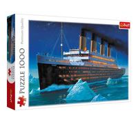 Puzzle 1000 pièces Trefl RMS Titanic de nuit - scène océanique, boîte paysage, bleu/noir