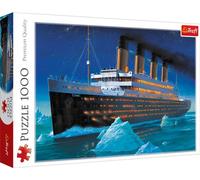 Trefl Puzzle 1000 pièces Titanic – scène océanique de nuit, boîte paysage bleu/noir – Adulte