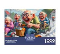 Puzzle 1000 pièces très Difficile - Balade Joyeuse de Seniors en Scooter, Anti-Stress, idée Cadeau 38x26cm