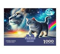 Puzzle 1000 Pièces Très Difficile - Chat dans Une Couverture Rose avec Oiseaux à la Fenêtre - Décoration Murale - Cadeau - 38x26cm