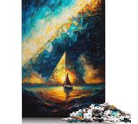 Puzzle 1000 pièces Triangle Pyramide Peinture Difficulté Puzzle Éducation Jeux Jouets Cadeaux de Noël 1000pcs (38x26cm)