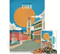 Puzzle 1000 pièces Trinidad Cuba Découpe soignée Décoration Jeu de logique et de Calme Décoration de Noël Cadeau (50x75cm)