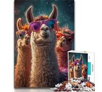 Puzzle 1000 pièces Trois Alpagas pour Adolescents, Jeux éducatifs, décoration d'intérieur, idéal pour la décoration de Bureau, 38x26cm