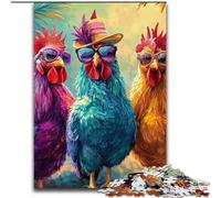 Puzzle 1000 pièces, Trois Beaux coqs, pour Adultes, Jeu d'activités familiales, décoration Murale (Taille 26x38cm)