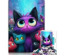 Puzzle 1000 pièces Trois Chats pour Adolescents et Adultes, Jeu éducatif, défi, décoration d'intérieur et Cadeaux Uniques (38x26cm)