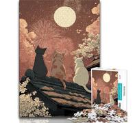Puzzle 1000 pièces Trois Chats pour Adultes, Jeu Stimulant, idéal comme Cadeau pour Toute la Famille 50x75cm
