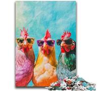 Puzzle 1000 pièces Trois Coqs, Jeu éducatif Familial, à Offrir en Cadeau à Toute la Famille, à partir de 14 Ans, 38x26cm