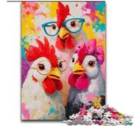 Puzzle 1000 pièces Trois Coqs, Jeu Familial Anti-Stress, Défi Difficile, Renforce l'amour Entre Couples 26x38cm