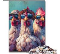 Puzzle 1000 pièces Trois Coqs, Jeux éducatifs, décoration d'intérieur, à Offrir en Cadeau à Toute la Famille (Taille 50x75cm)