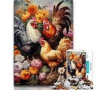 Puzzle 1000 pièces « Trois Coqs » pour Adolescents, Jouet éducatif et décompressant, Cadeau du Père Noël Secret (50x75cm)