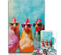 Puzzle 1000 pièces Trois Coqs pour Adolescents Relax Games idéal comme Cadeau pour Toute la Famille (26x38cm)