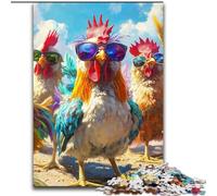 Puzzle 1000 pièces Trois Coqs pour Adultes 26x38cm, Casse-tête éducatif, décoration Artistique pour la Maison et Le Bureau, 14 Ans et Plus