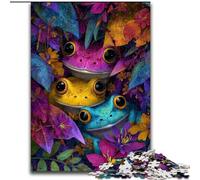 Puzzle 1000 pièces Trois Grenouilles Puzzle 1000 pièces Cadeau de Noël Adolescent Réduction du Stress Cadeau Unique et Cool pour la Famille (Taille 50x75cm)