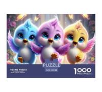 Puzzle 1000 pièces Trois Hiboux Colorés Forêt - Adulte, Enfant, Papier Recyclé, Jeu Familial, Difficile 52x38cm/1000pcs